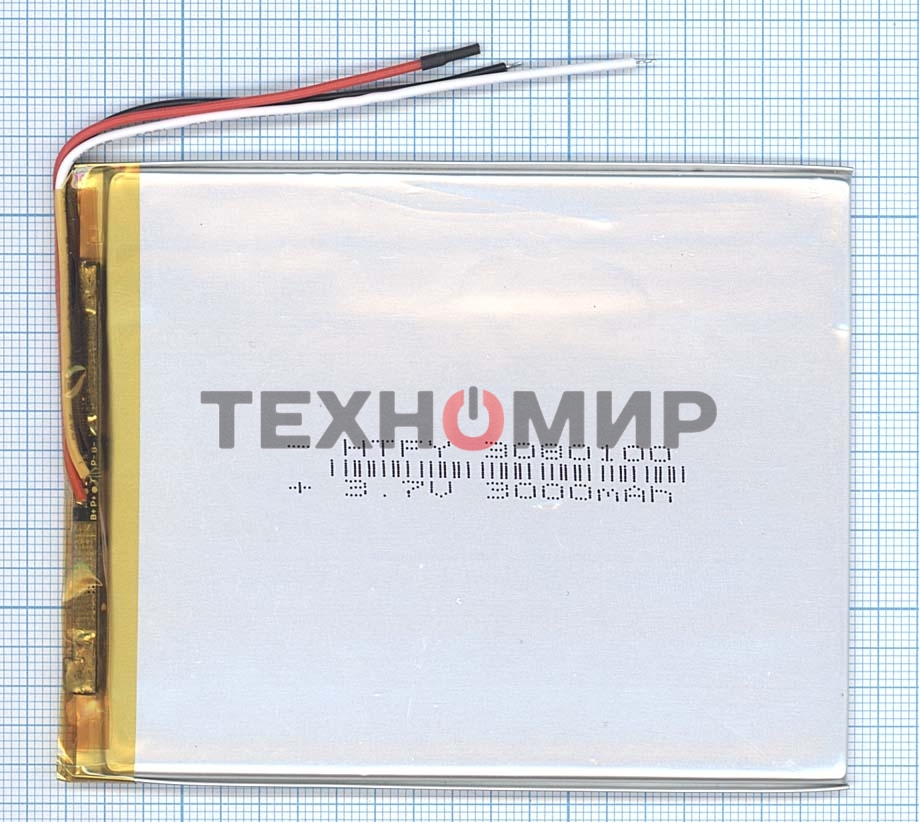 Аккумулятор Li-Pol (батарея) 3x80x100мм 3pin 3.7V/3000mAh