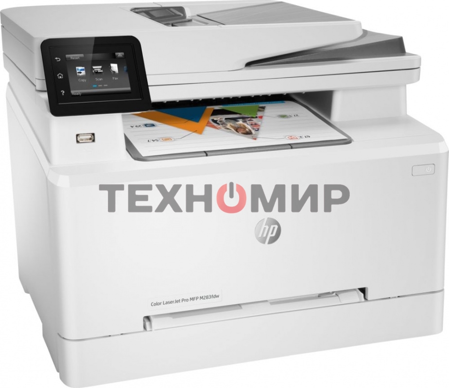 МФУ лазерное HP Color LaserJet Pro M283fdw (7KW75A), A4, цветной, печ. до 21 стр/мин., скан. до 26 стр/мин. (ч/б) 22 стр/мин. (цвет), 600 x 600 dpi (печать) 300x300dpi (скан), USB, RJ-45, Wi-Fi, Air Print, Mopria
