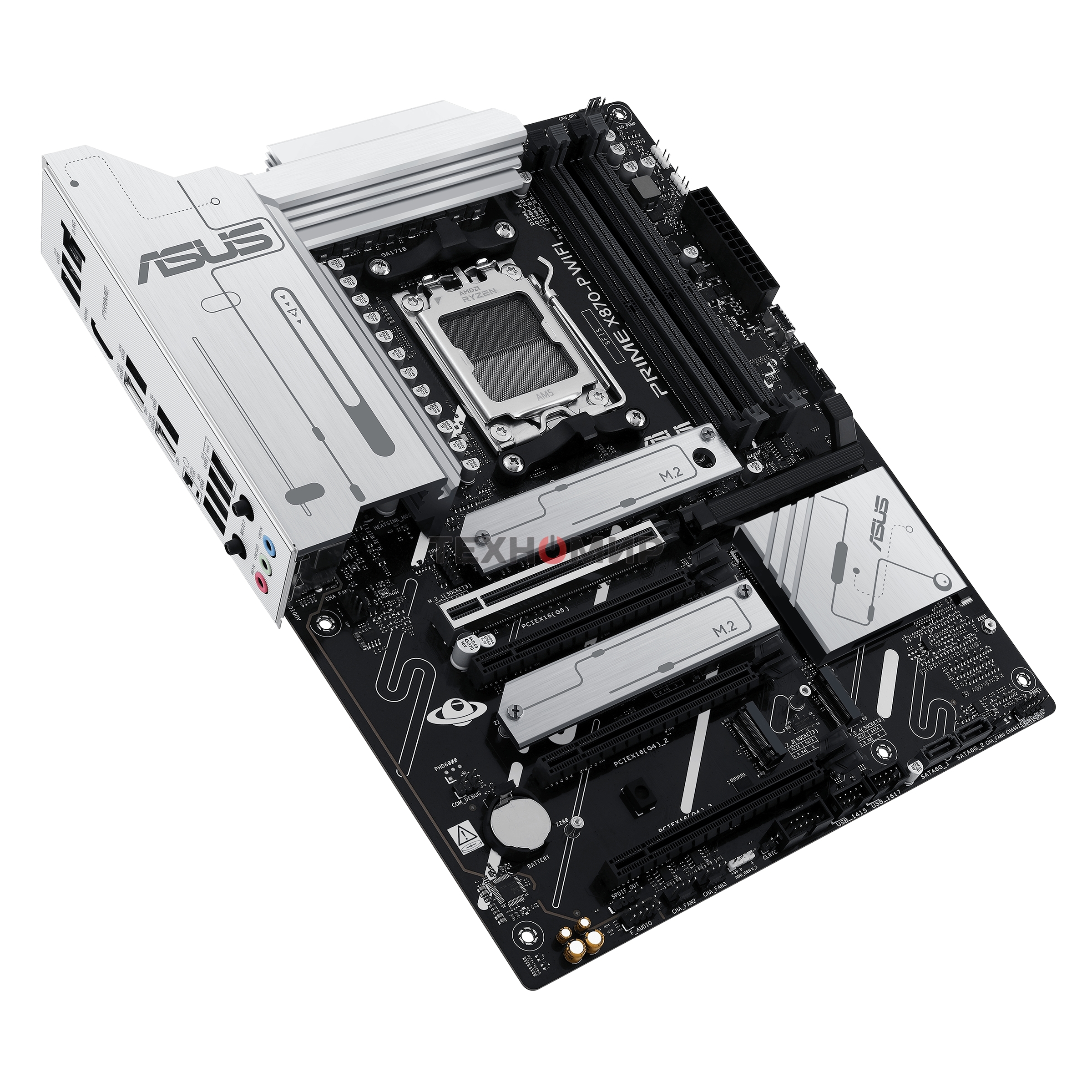 Материнская плата ASUS PRIME X870-P WIFI, AM5, AMD X870, 4xDDR5, 2xSATA, 4xM.2, 1xPCI-E 5.0 x16, 2xPCI-E 4.0 x1, 1xHDMI, 2xUSB-C, 1x 2.5Gb LAN, 4xUSB-A 3.2 Gen 1, 1xUSB-A 3.2 Gen 2, 4xUSB-A 2.0, 3x3.5 мм, 7.1, 1xWi-Fi 7, ATX