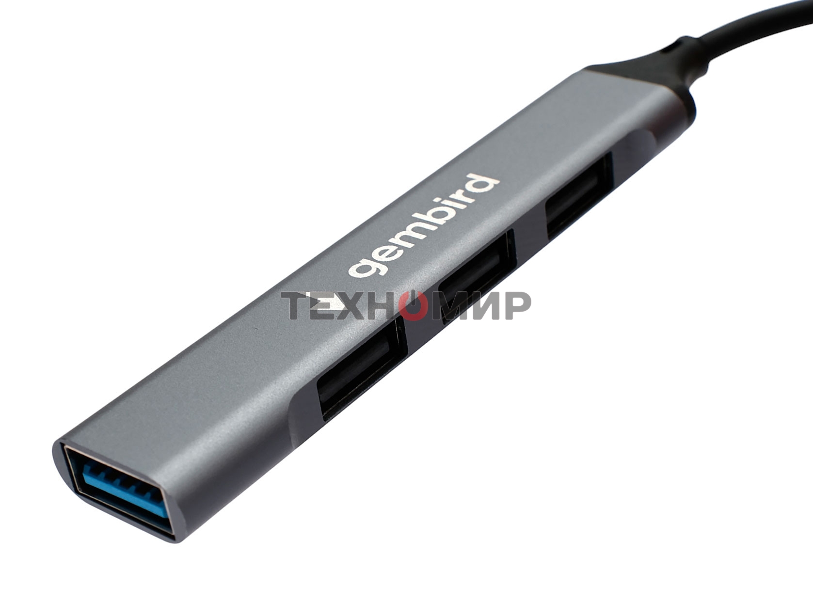 Разветвитель USB3.0/2.0 Gembird UHB-C202, USB3.0, 3xUSB2.0, кабель Type-C 10 см, алюминий, пакет