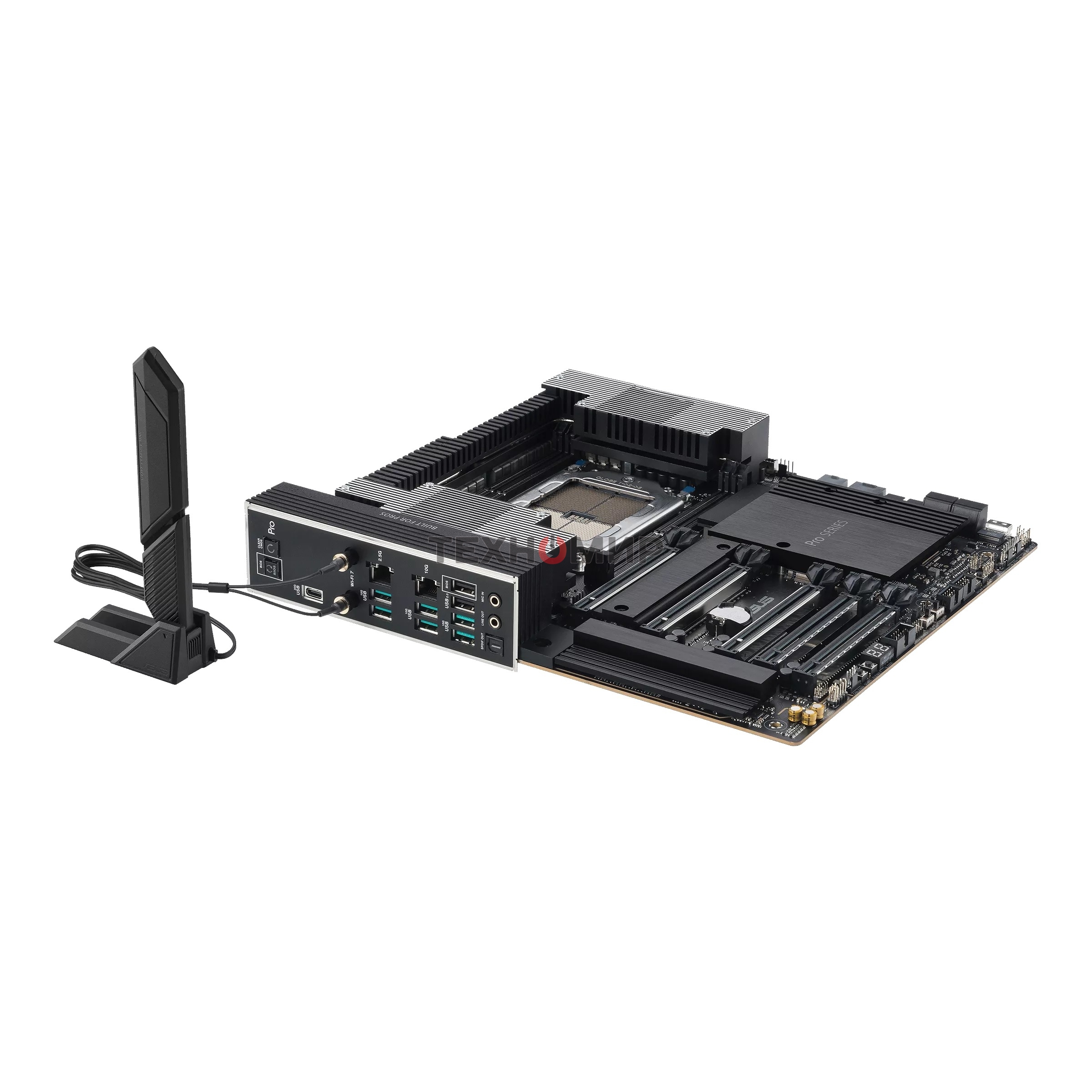 Материнская плата ASUS Pro WS TRX50-SAGE WIFI, sTR5, AMD TRX50, 4xDDR5, 4xSATA, 3xM.2, 1xSlimSAS, 1xPCI-E 5.0 x8, 1xPCI-E 4.0 x16, 1xPCI-E 4.0 x4, 2x 10Gb LAN, 2xUSB-A 2.0, 6xUSB-A 3.2 Gen 2, 1xUSB-C 3.2 Gen 2x2, 2x3.5 мм, 5.1, E-ATX