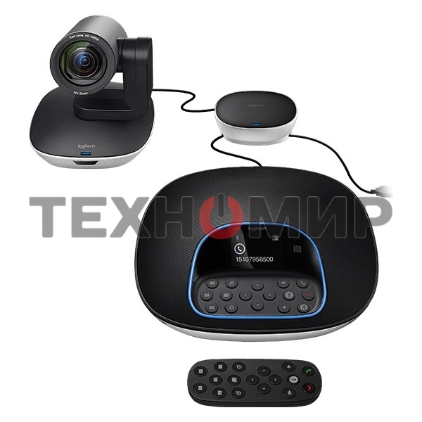 Веб-камера Logitech Group 1920x1080, 30 кадр/с, USB Type-A, микрофон (4 шт, шумоподавление), автоматическая фокусировка, автоосвещение, универсальное крепление, штатив в комплекте
