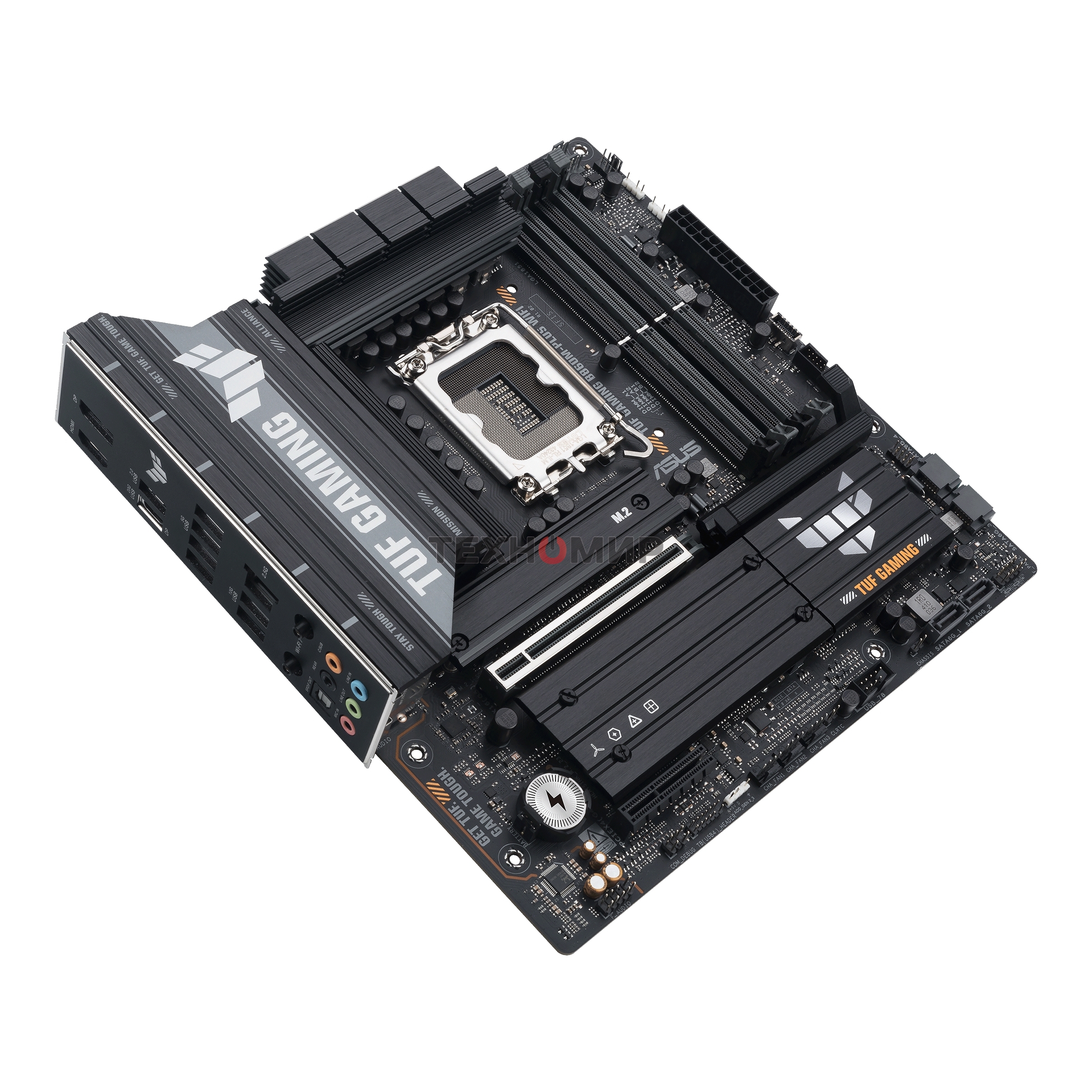Материнская плата ASUS TUF GAMING B860M-PLUS WIFI, LGA 1851, Intel B860, 4xDDR5, 4xSATA, 3xM.2, 1xPCIe 5.0 x16, 1xPCIe x4, 1xUSB-C, 4xUSB-A 3.2 Gen 1, 2xUSB-A 3.2 Gen 2, 1xHDMI, 1xDP, 1x2.5Gb LAN, 7.1, mATX