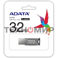 Флешка USB ADATA UV250 (AUV250-32G-RBK), 32Gb, USB 2.0, R/W 25/10, серебристый