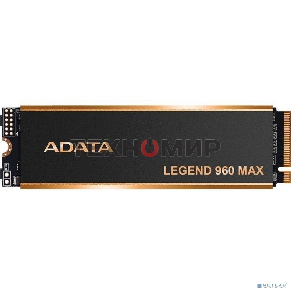 Накопитель SSD ADATA LEGEND 960 MAX, 1Tb, PCIe 4.0 x4, M.2 2280, NVMe, R/W 7400/6000, с радиатором