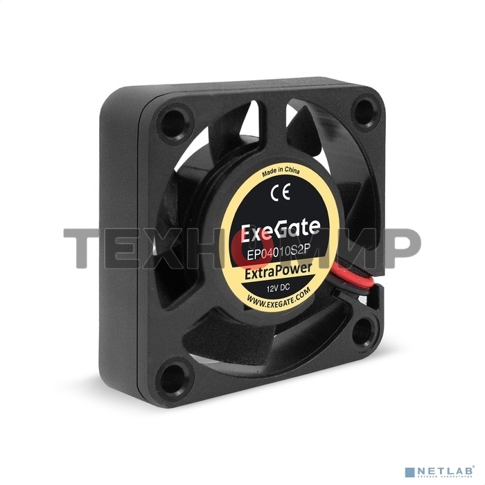 Вентилятор для корпуса ExeGate ExtraPower EP04010S2P черный, 40 мм, 7500 об/мин, 36 дБ, 2 pin