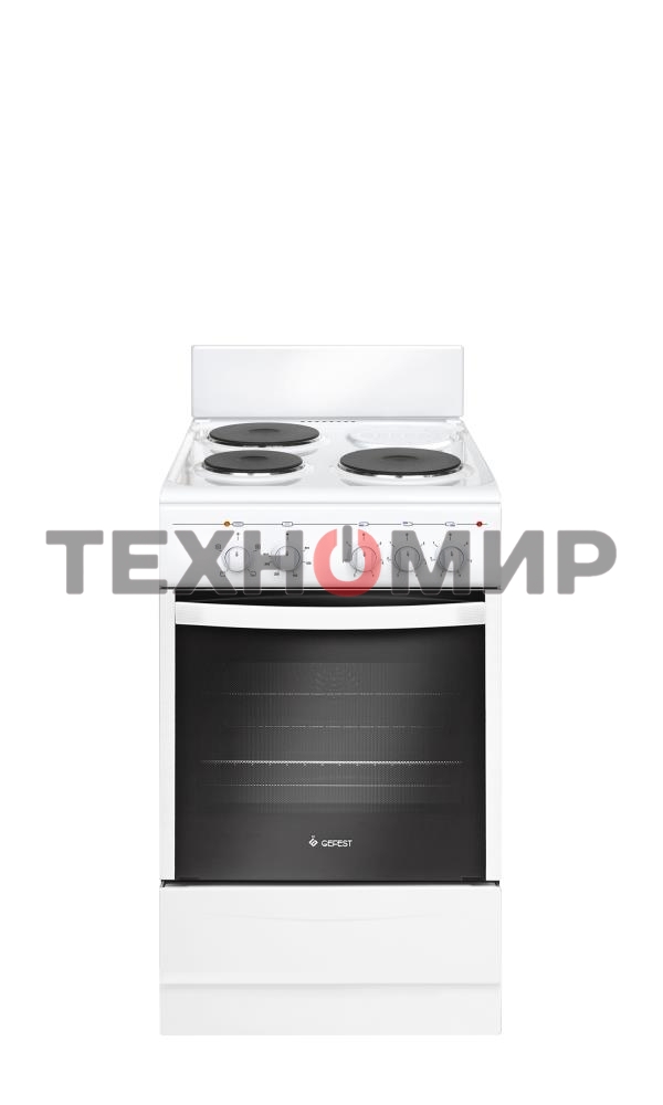 Плита электрическая Gefest 5140 0031 белый, конфорок 3 шт, духовка 55 л, 50 см x 85 см x 58.5 см