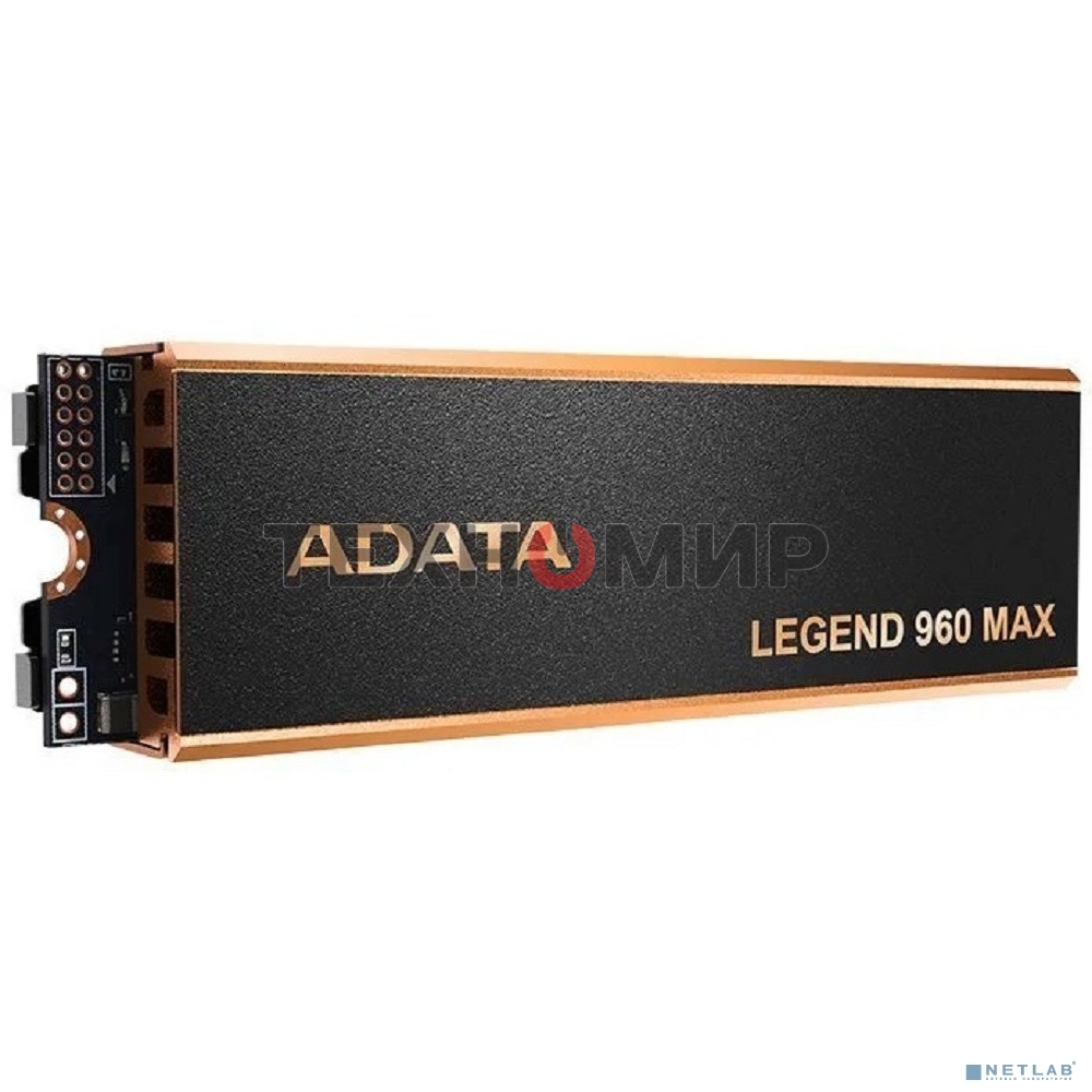 Накопитель SSD ADATA LEGEND 960 MAX, 1Tb, PCIe 4.0 x4, M.2 2280, NVMe, R/W 7400/6000, с радиатором