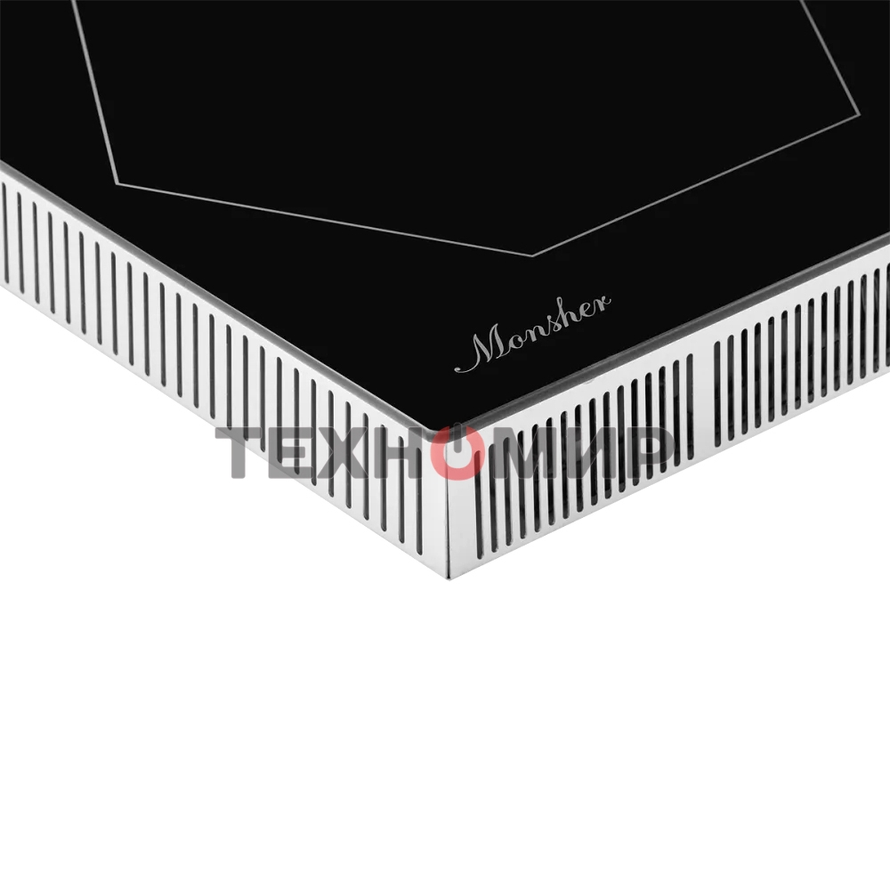 Индукционная варочная панель Monsher MHI 4505, 45 см 9 уровней мощности, инвертер, бустер, блокировка управления, Stop and Go, таймер, автоматическое отключение, сенсорное управление, индикатор остаточного тепла, 4 цифровых дисплея, черный