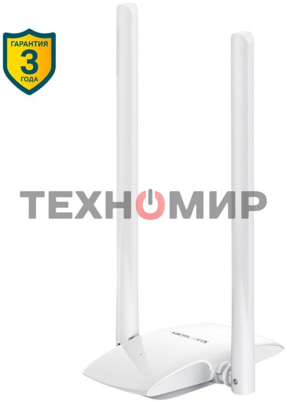 Сетевой адаптер WiFi Mercusys MW300UH USB 2.0 (ант.внеш.несъем.) 2ант.