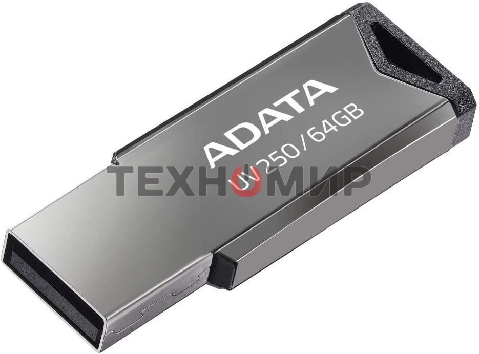 Флешка USB ADATA UV250 (AUV250-64G-RBK), 64Gb, USB 2.0, R/W 25/10, черный