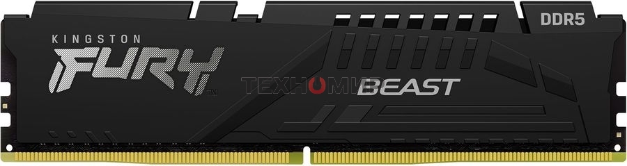 Оперативная память Kingston Fury Beast, DDR5, 32GB (1x32GB), 5200MHz, CL40, DIMM, радиатор, черный