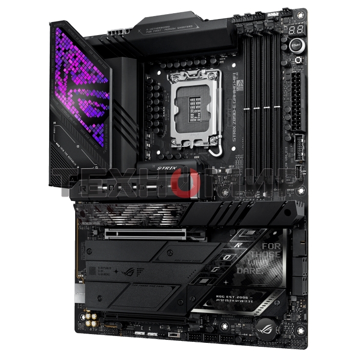 Материнская плата ASUS ROG STRIX Z890-E GAMING WIFI, LGA 1851, Intel Z890, 4xDDR5, 4xSATA, 7xM.2, 1xPCIe 5.0 x16, 1xPCIe 4.0 x16, 1xHDMI, 1xDP, 2xUSB-C Thunderbolt 4, 7xUSB-A 3.2 Gen 2, 3xUSB-A 3.2 Gen 1, 2xUSB-C 3.2 Gen 2x2, 1x 5Gb LAN, 2x3.5 мм, 7.1, AT