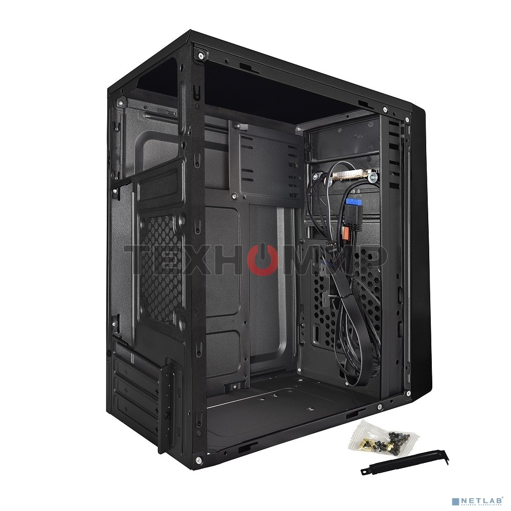 Компьютерный корпус Minitower ExeGate BAA-107U Black, mATX, (без БП), 1*USB+2*USB 3.0, Audio
