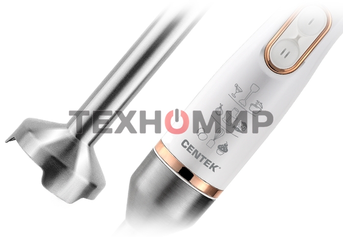 Блендер Centek CT-1347 белый 800 Вт, турбо режим, DC мотор, стакан 600мл +мерн стакан 600мл