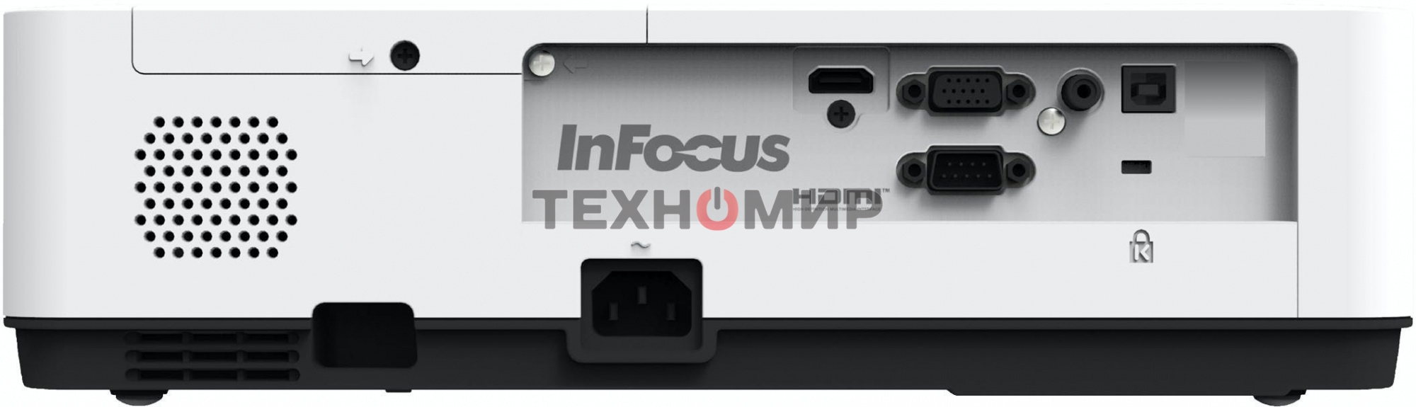 Проектор INFOCUS IN1014 3LCD, 3400 lm, XGA (1024x768), 2000:1, 1.481.78:1, 3.5мм in, Composite video, VGA IN, HDMI IN, USB b, лампа 20000ч.(ECO mode), RS232, 1x10W, 31дБ, 3,1 кг