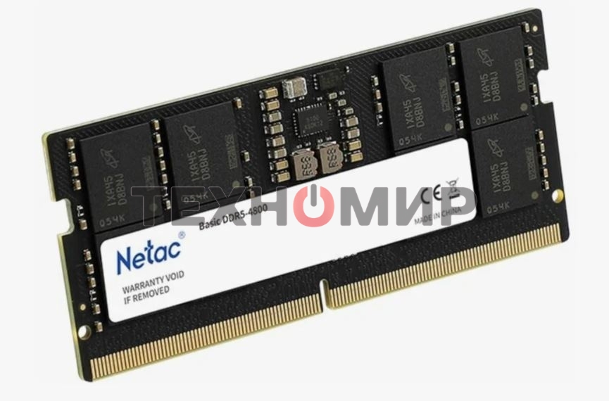 Оперативная память NETAC Basic, DDR5, 16GB (1x16GB), 4800MHz, CL40, SO-DIMM
