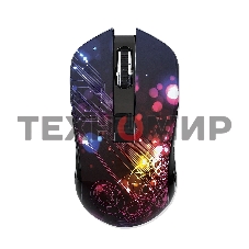 Мышь беспроводная Qumo Fractal M25 черный, 1600 dpi, радиоканал, USB, кнопки - 4