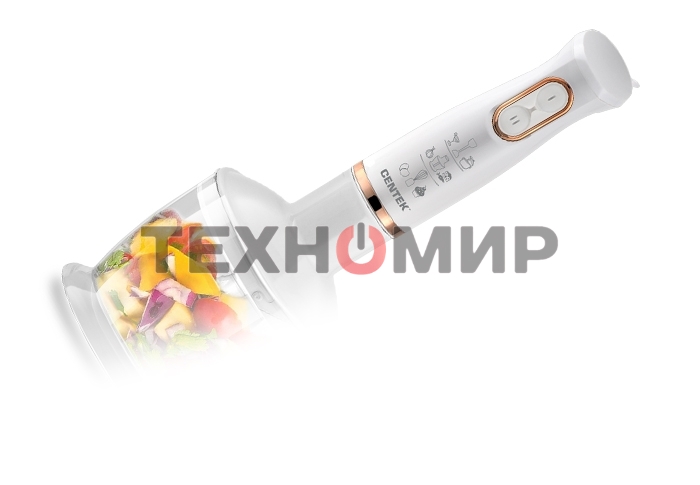 Блендер Centek CT-1347 белый 800 Вт, турбо режим, DC мотор, стакан 600мл +мерн стакан 600мл