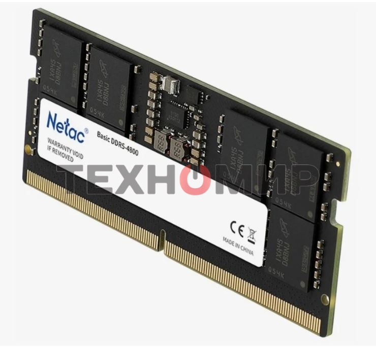 Оперативная память NETAC Basic, DDR5, 16GB (1x16GB), 4800MHz, CL40, SO-DIMM