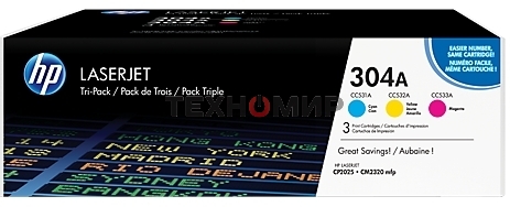 Картридж лазерный комплект HP CF372AM голубой/пурпурный/желтый для Color Laser Jet CP2025, CM2320mfp (3 х 2800)