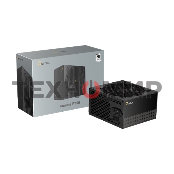 Блок питания 750W Ocypus Gaммa P750 BK (ATX, 80 PLUS, APFC, 20+4 pin, 120мм fan, PCI-E 6+2Px4, 6xSATA) (Gaммa-P750-W1HDBK024X-EU)