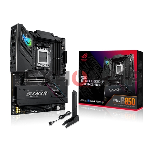 Материнская плата ASUS ROG STRIX B850-F GAMING WIFI, AM5, AMD B850, 4xDDR5, 2xSATA, 4xM.2, 1xPCIe 5.0 x16, 1xPCIe 4.0 x16, 1xPCIe x4, 1xDP, 1xHDMI, 1x2.5Gb LAN, 1xUSB-C 20Gbps, 1xUSB-C 10Gbps, 3xUSB-A 10Gbps, 4xUSB 5Gbps, 4xUSB 2.0, 3x3.5 мм, 7.1, ATX