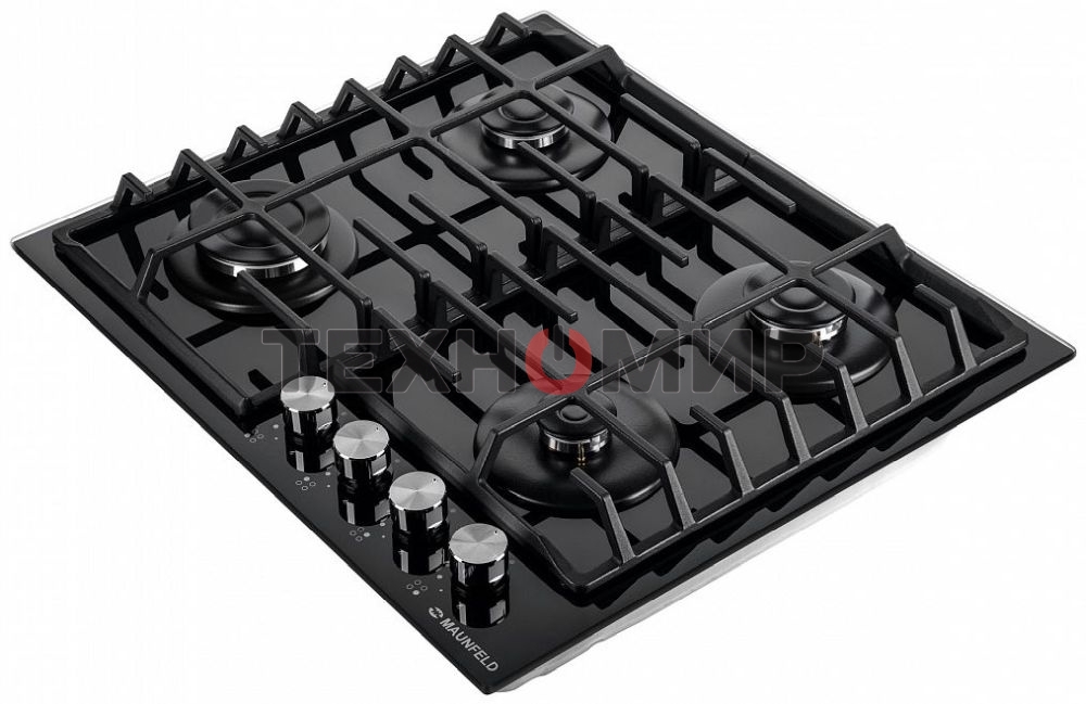 Газовая варочная панель Maunfeld EGHG.64.6CB/G, 4 конфорки, закаленное стекло, черный