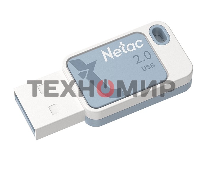 Флешка USB Netac UA31 (NT03UA31N-008G-20BL), 8Gb, USB 2.0, R/W 110/45, синий/белый