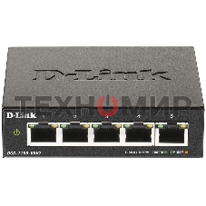 Коммутатор D-Link DGS-1100-05V2/A1A, L2 Smart Switch with 5 10/100/1000Base-T ports.8K Mac address, 802.3x Flow Control, Port Trunking, Port Mirroring, IGMP Snooping, 32 of 802.1Q VLAN, VID range 1-4094, Loopba