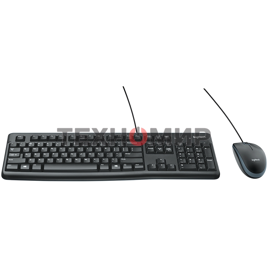 Комплект клавиатура+мышь Logitech MK120 проводной, USB, 1000 DPI, чёрный