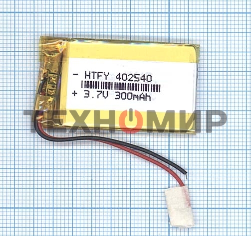 Аккумулятор Li-Pol (батарея) 4x25x40мм 2pin 3.7V/300mAh