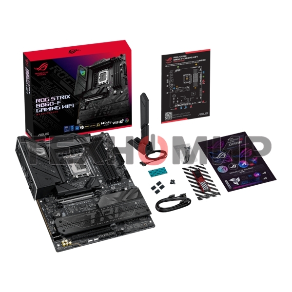 Материнская плата ASUS ROG STRIX B860-F GAMING WIFI, LGA 1851, Intel B860, 4xDDR5, 4xSATA, 4xM.2, 1xPCIe 5.0 x16, 1xPCIe 4.0 x16, 1xDP, 1xHDMI, 1x 2.5Gb LAN, 1xUSB 20Gbps, 1xUSB 10Gbps, 6xUSB-A 5Gbps, 2xUSB 2.0, 3x3.5 мм, 7.1, ATX