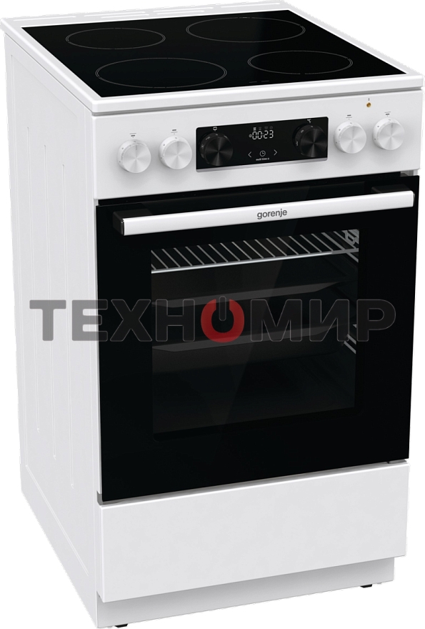 Плита электрическая Gorenje GEC5C42WG белый, конфорок 4 электрических, духовка 70 л, 50 см x 85 см x 59.4 см (без крышки)