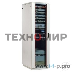 Шкаф коммутационный ЦМО ШТК-М-18.6.8-1ААА 18U 600x820 мм пер. дв. стекл задн. дв. стал. лист 2 бок. пан. направл. под закл. гайки 270 кг серый