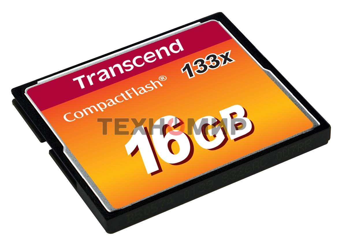 Флеш карта Transcend CF TS16GCF133/CF (Compact Flash)/16 ГБ/40 МБ/с