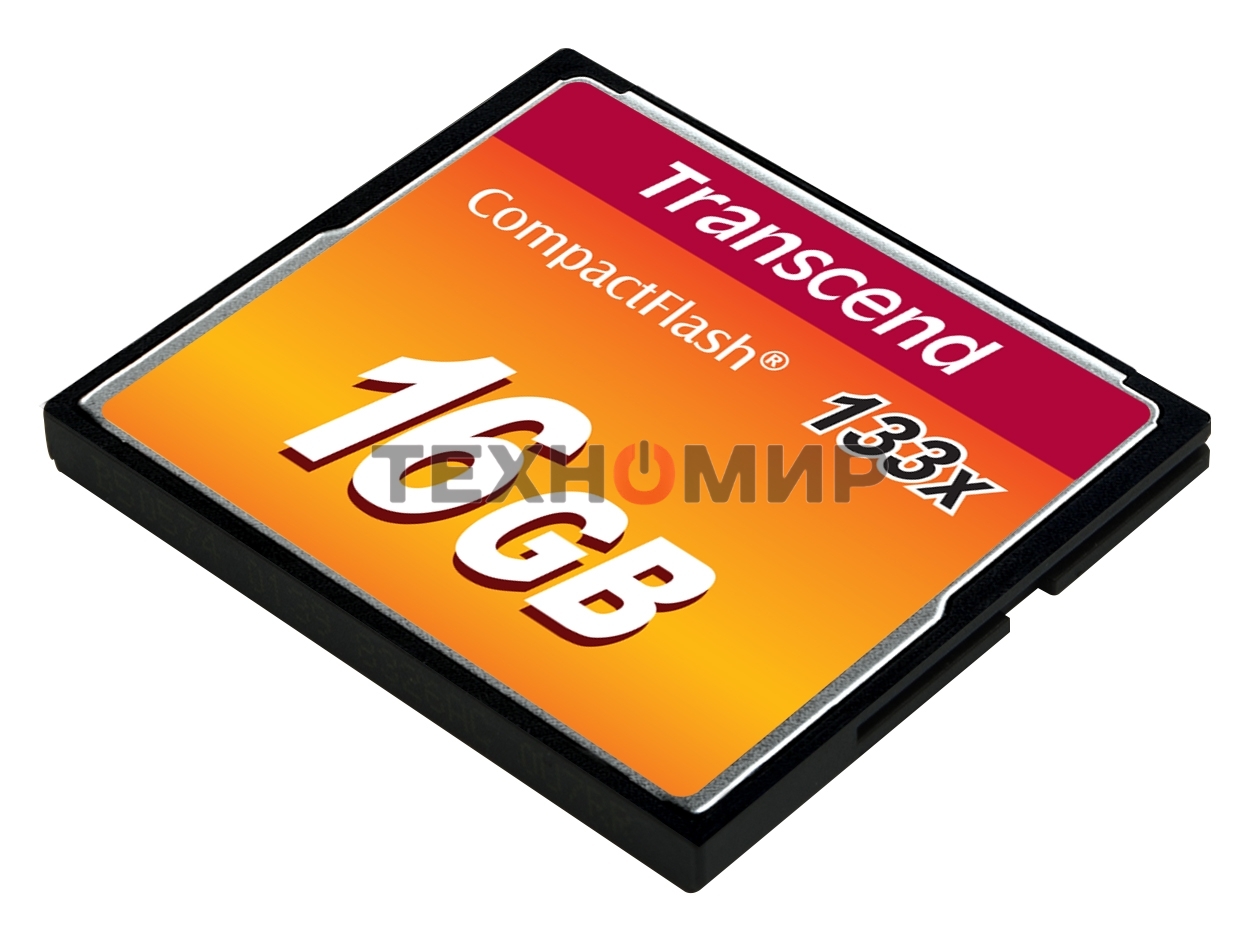 Флеш карта Transcend CF TS16GCF133/CF (Compact Flash)/16 ГБ/40 МБ/с
