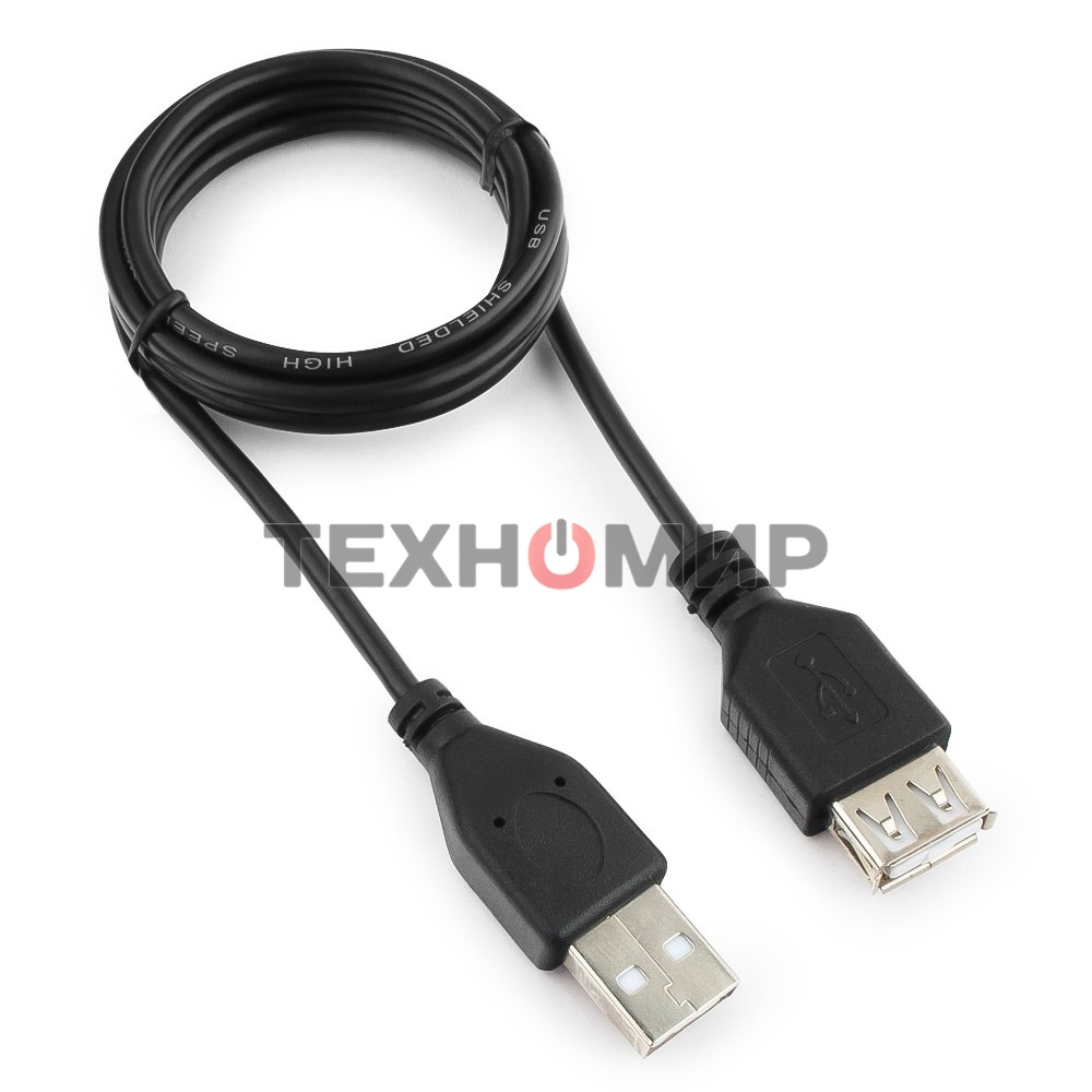 Кабель-удлинитель Гарнизон USB 2.0, AM/AF, 1м, пакет (GCC-USB2-AMAF-1M)