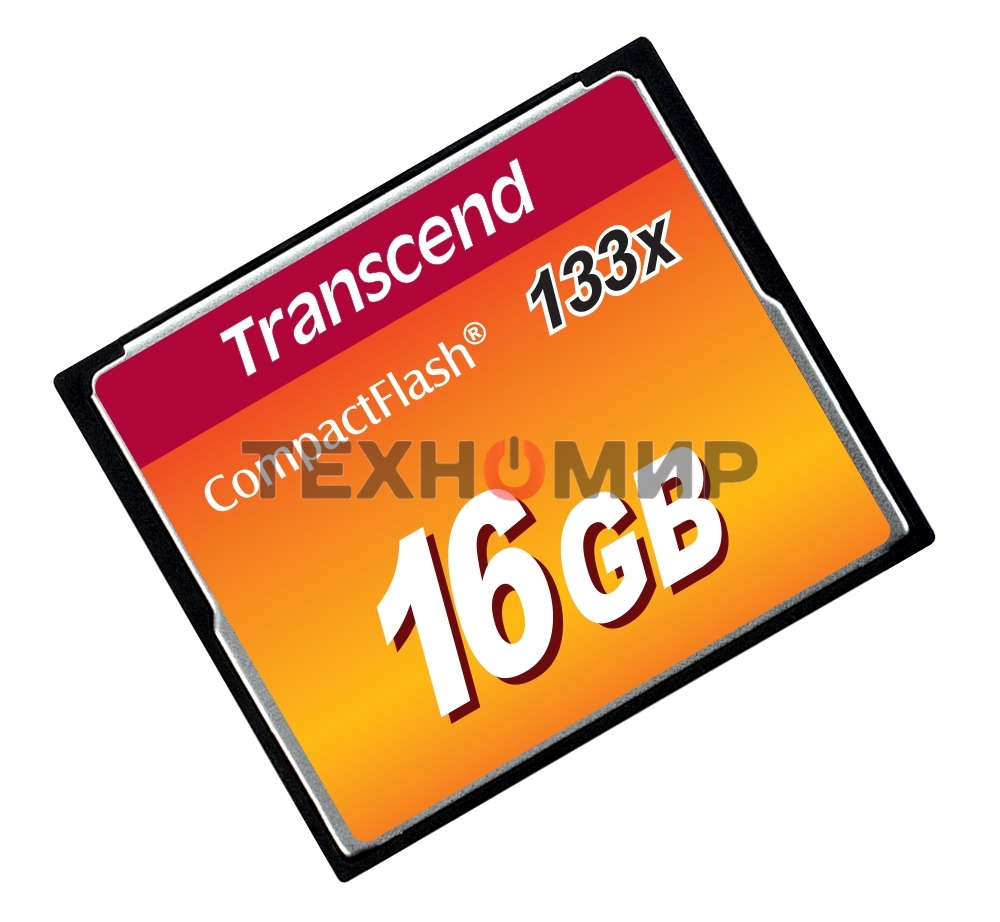 Флеш карта Transcend CF TS16GCF133/CF (Compact Flash)/16 ГБ/40 МБ/с