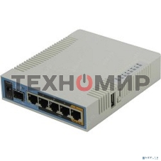 Сетевое оборудование MikroTik RB962UiGS-5HacT2HnT Роутер 2.4+5ГГц, 802.11a/b/g/n/ac, 5x Ethernet 1G, 1x SFP