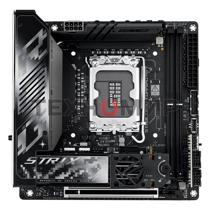 Материнская плата ASUS ROG STRIX Z890-I GAMING WIFI, LGA 1851, Intel Z890, 2xDDR5, 2xSATA, 2xM.2, 1xPCIe 5.0 x16, 1xHDMI, 2xUSB-C Thunderbolt 4, 1xUSB-C 20Gbps, 3xUSB-A 10Gbps, 1xUSB-A 5Gbps, 2xUSB-A 2.0, 1x 2.5Gb LAN, Mini-ITX