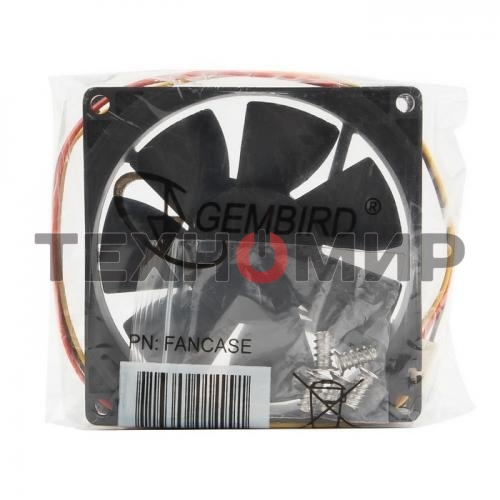 Вентилятор для корпуса Gembird FANCASE черный, 80 мм, 2600 об/мин, 27 дБ, 3 pin