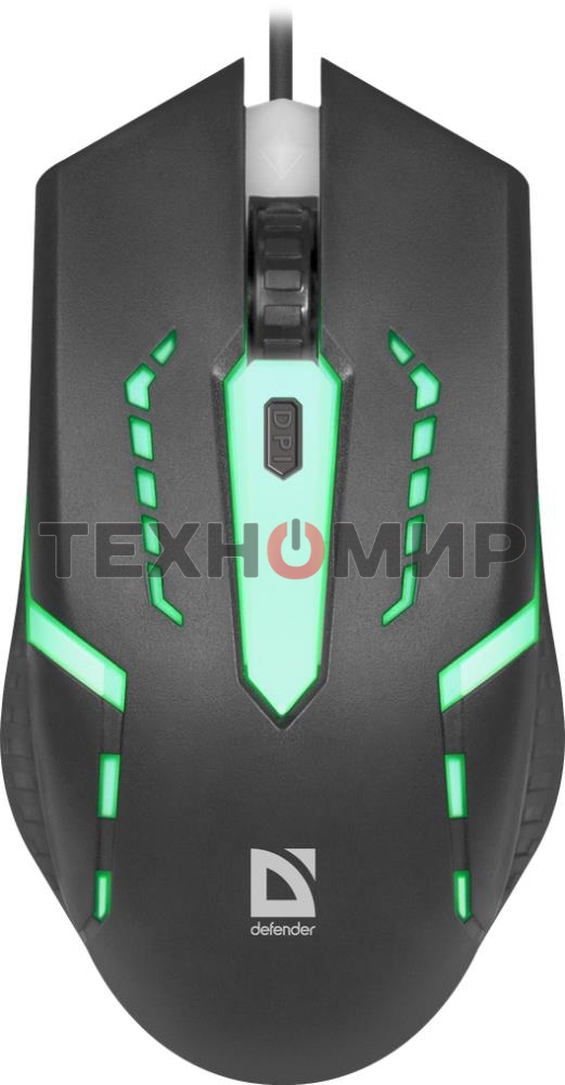 Мышь проводная Defender Hit MB-601 черный, 1200 dpi, USB, кнопки - 4
