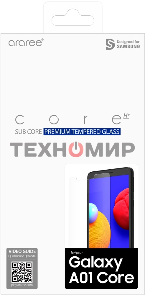 Защитное стекло для экрана Samsung araree by KDLAB для Samsung Galaxy A01 Core прозрачная 1шт. (GP-TTA013KDATR)