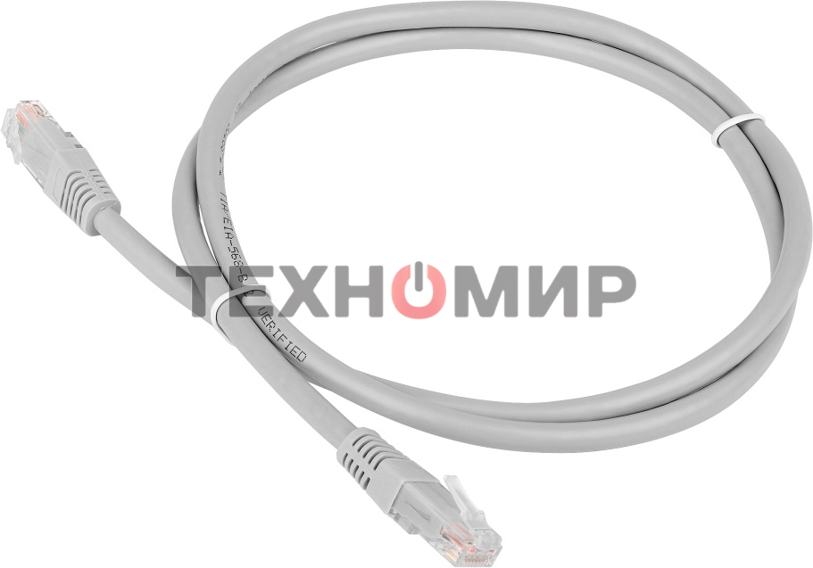 Патч-корд TWT UTP cat.6, с заливными колпачками, 10.0 м, серый