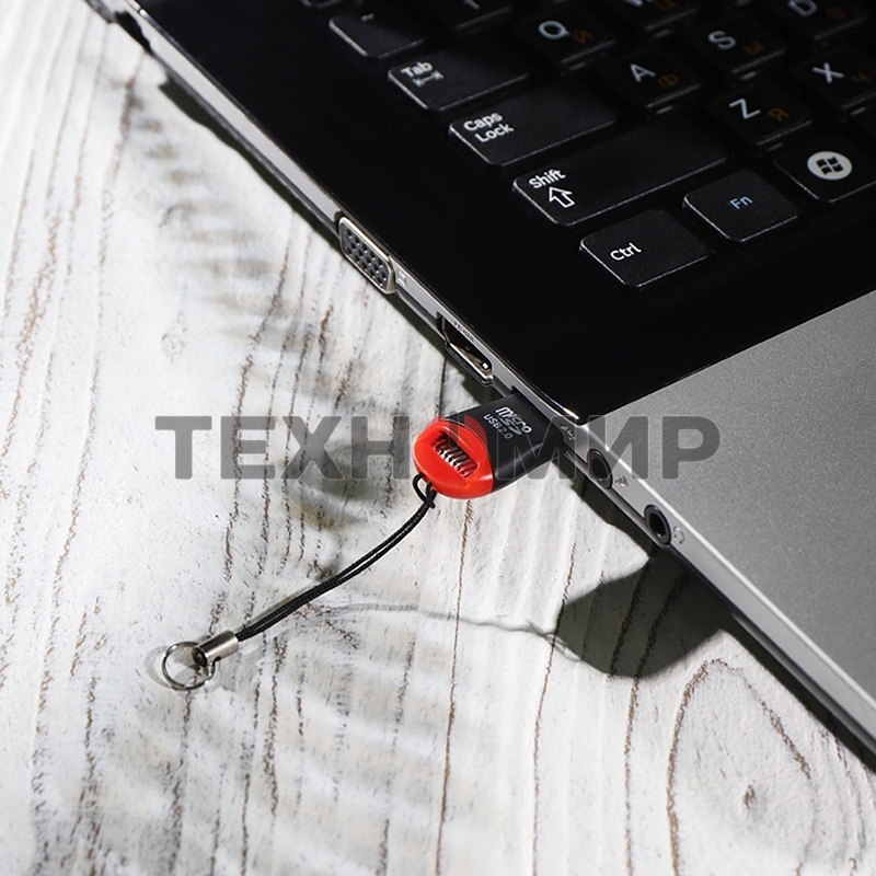 Кард-ридер Rexant 18-4110/черный-красный/SD/microSD/microSDHC/USB 2.0/пластик