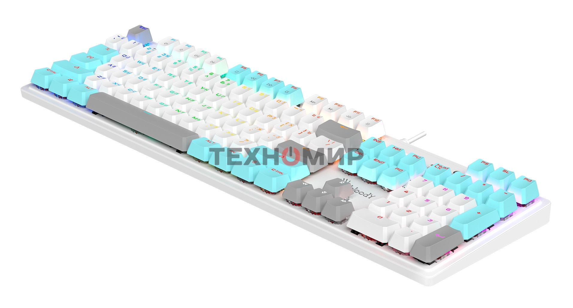 Клавиатура проводная A4Tech Bloody S510N USB белый