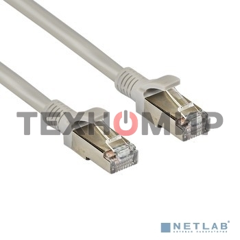 Патч-корд ExeGate FTP-RJ45-RJ45-C5e-CU-1M-GY, FTP, cat.5e, 1м, медь, серый