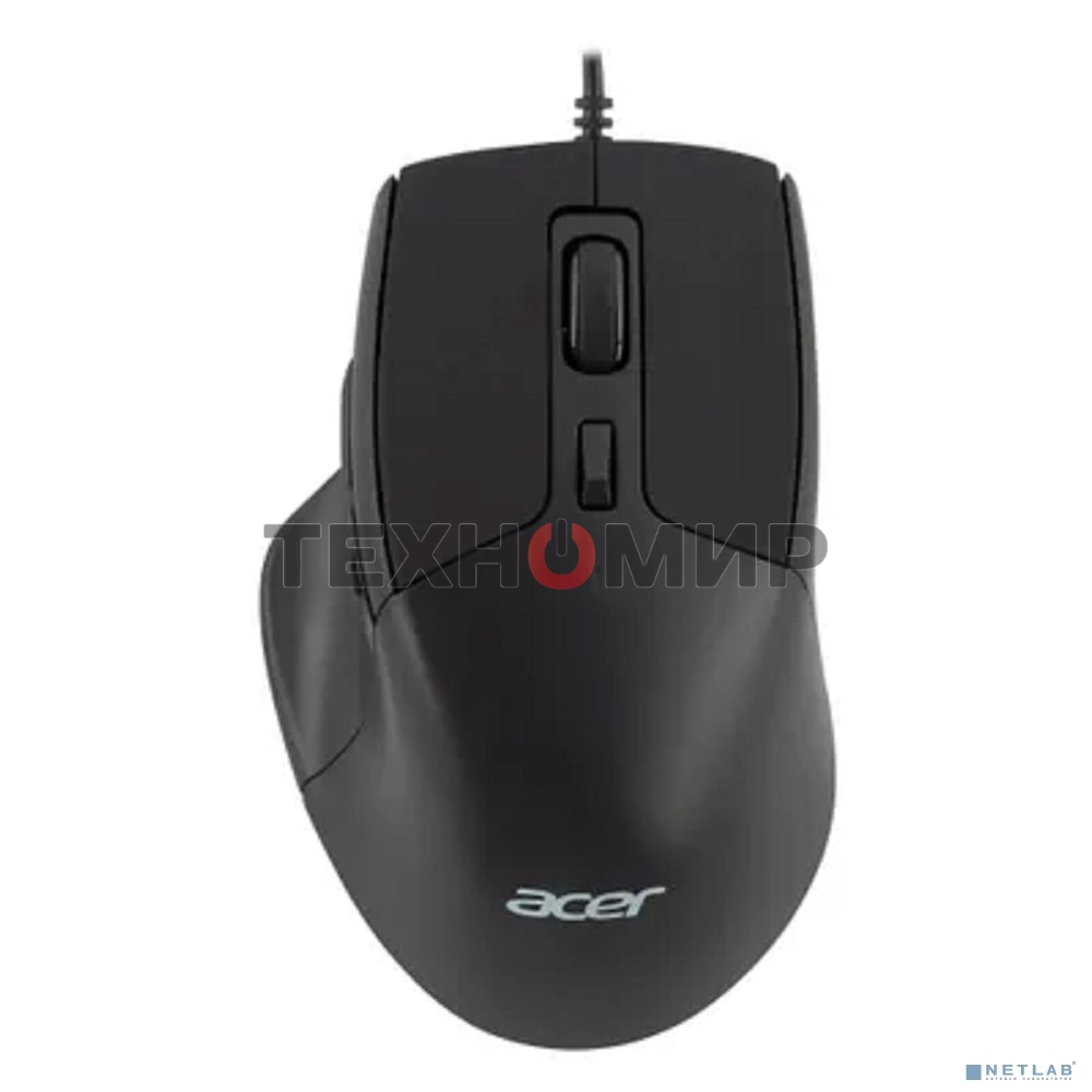 Мышь проводная Acer OMW130 черный, 3600 dpi, USB, кнопки - 6