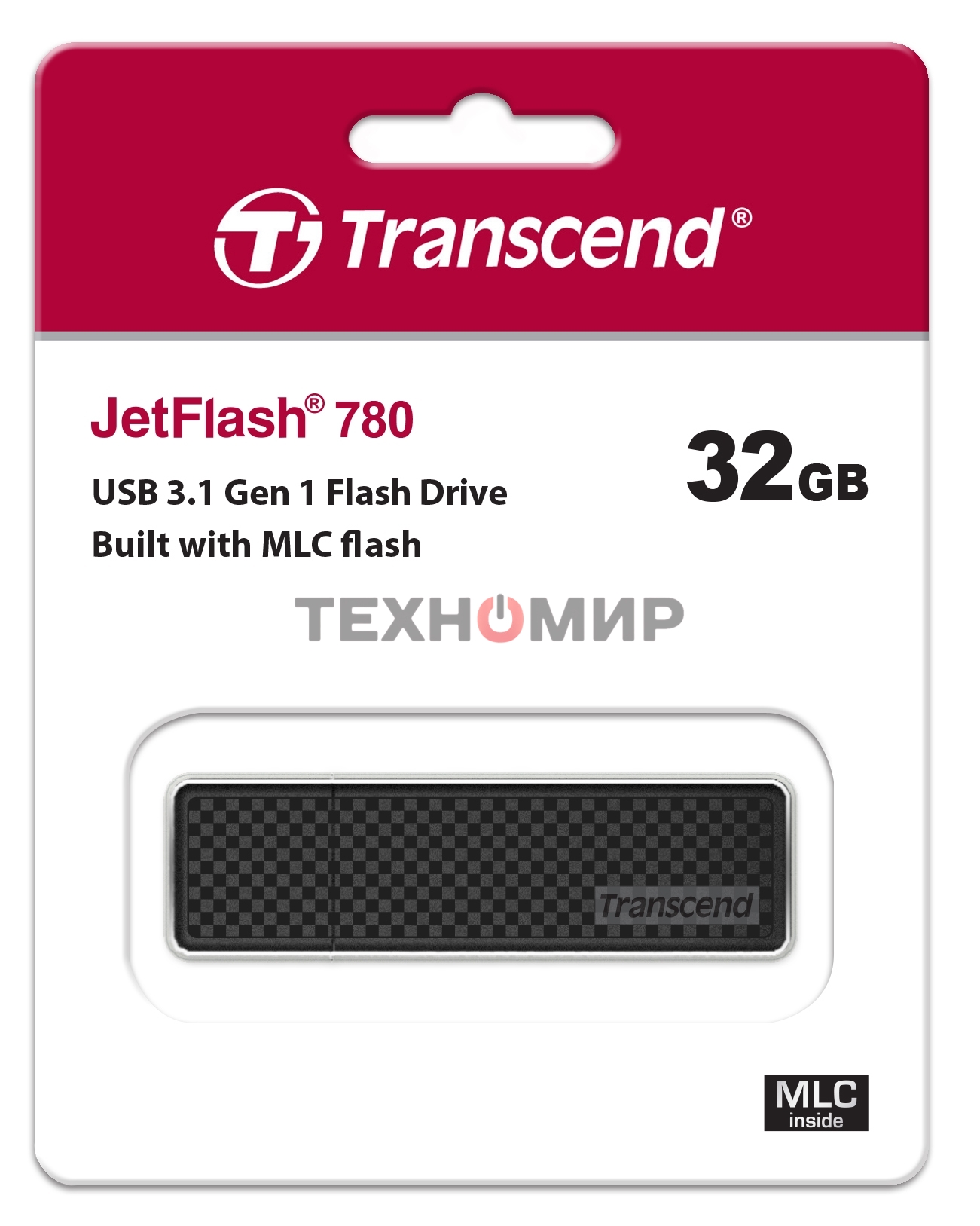 Флешка USB Transcend JetFlash 780 (TS32GJF780), 32Gb, USB 3.0, R/W 210/75, черный/серебристый